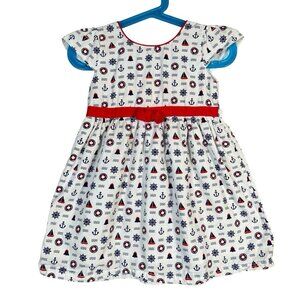Nautical Cruise Themed Baby Girl Dress 18-24M Summer Vacation Coastal Preppy